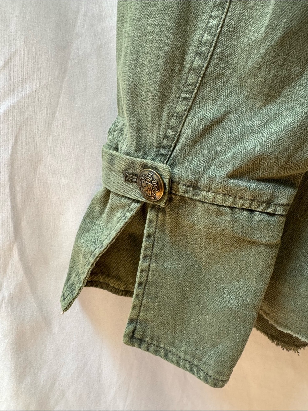 Free People Harlow Blazer Olive‎ Green Utility Military Jacket Size Small - Picture 6 of 9